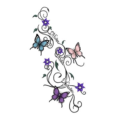 Awesome Butterfly Design Water Transfer Temporary Tattoo(fake Tattoo) Stickers NO.11050